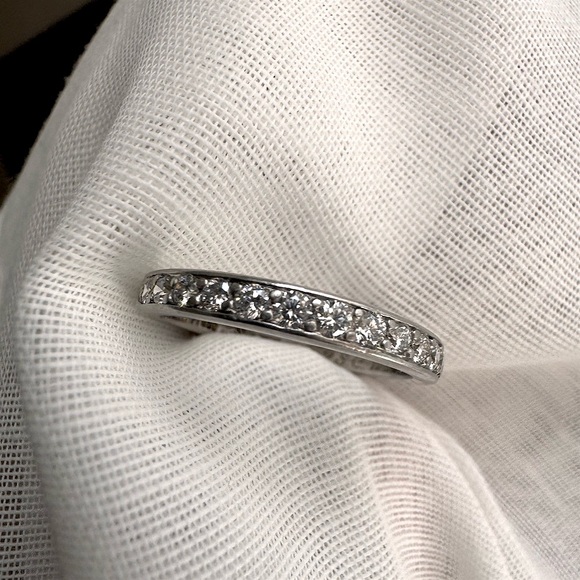 Tiffany & Co. Jewelry - Authentic Vintage Tiffany and Co. Diamond Platinum Half Eternity Wedding Band